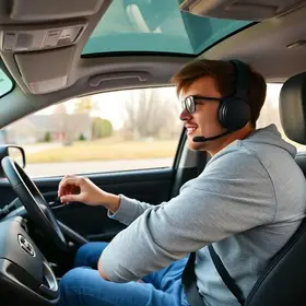 adolescente aprende a dirigir na internet