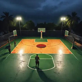 quadra de basquete